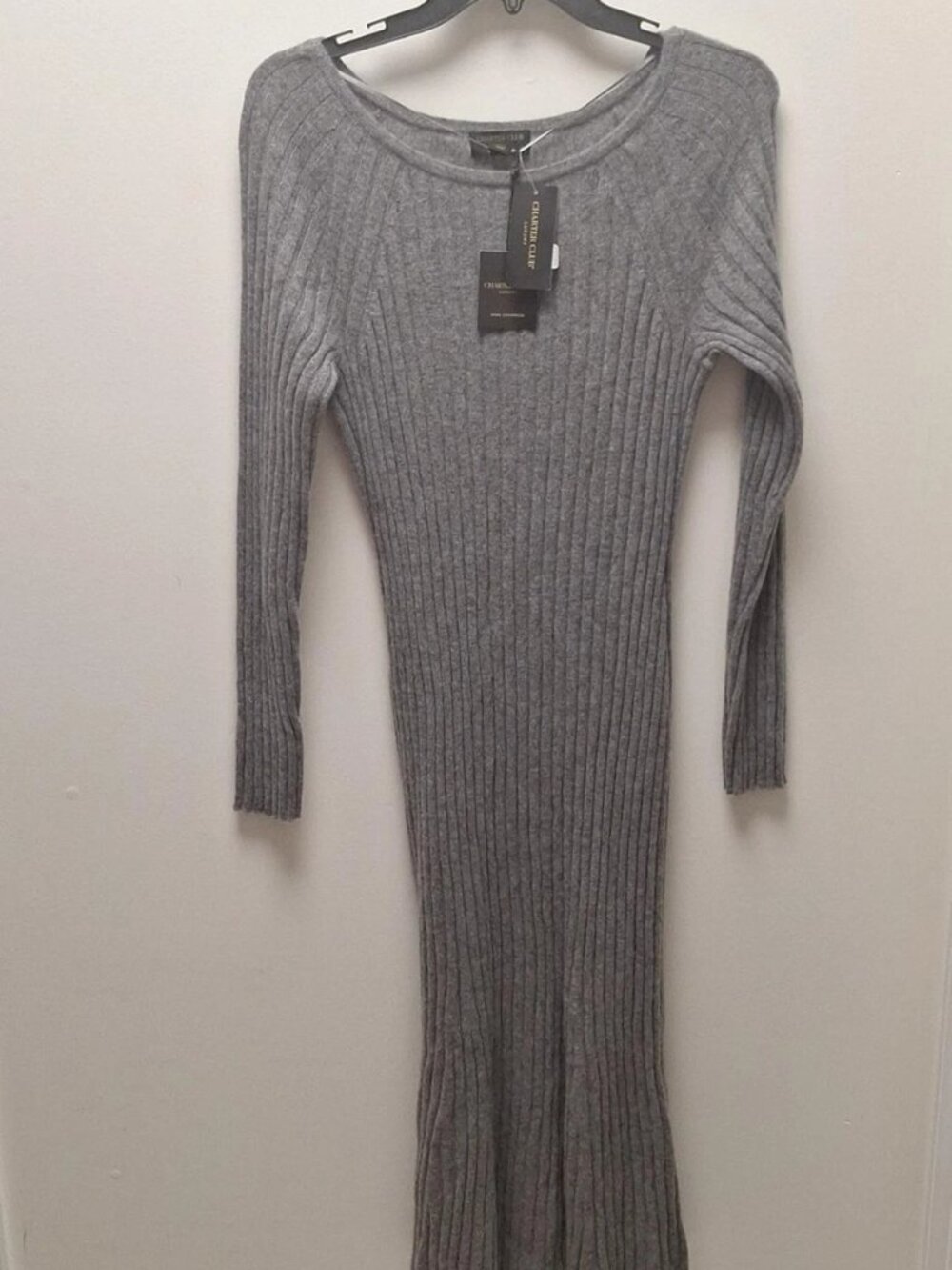 Charter Club Women's Gray Cashmere Dress Size Medium ORG $269 RackD18 NWT